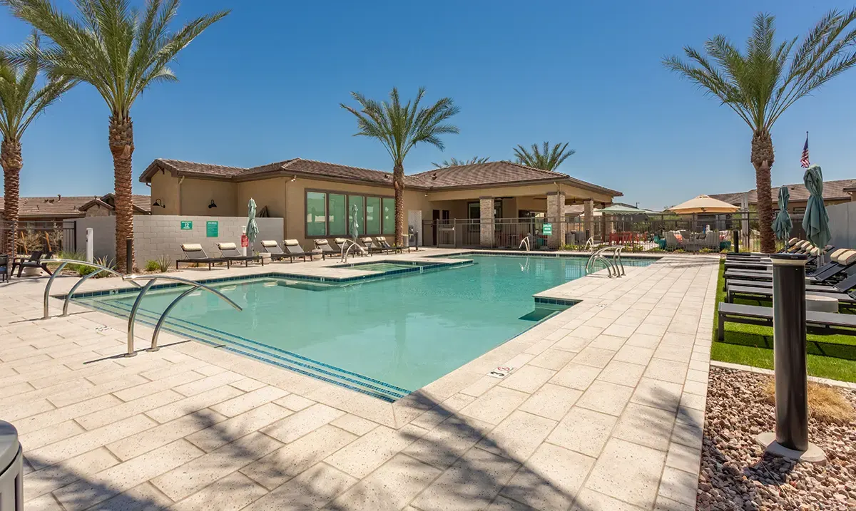 Swimming pool beside the clubhouse at Village Sonoran Vista.