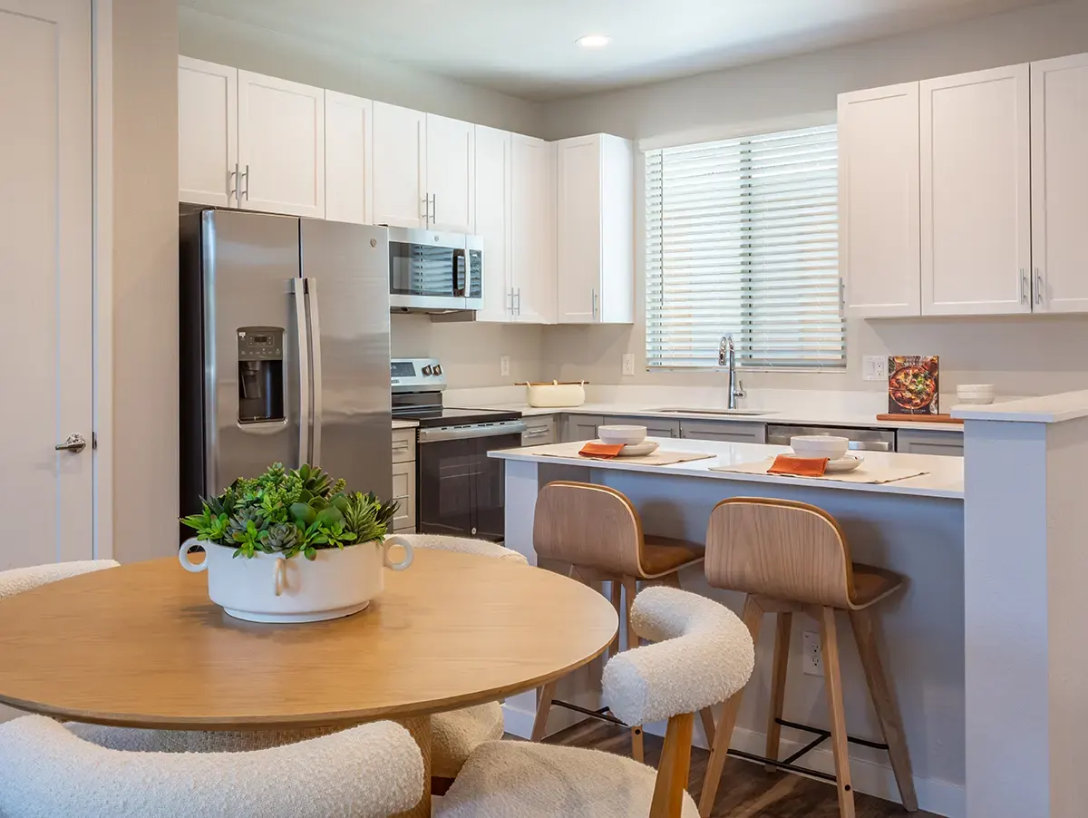 Dining nook beside the kitchen at Village Sonoran Vista.
